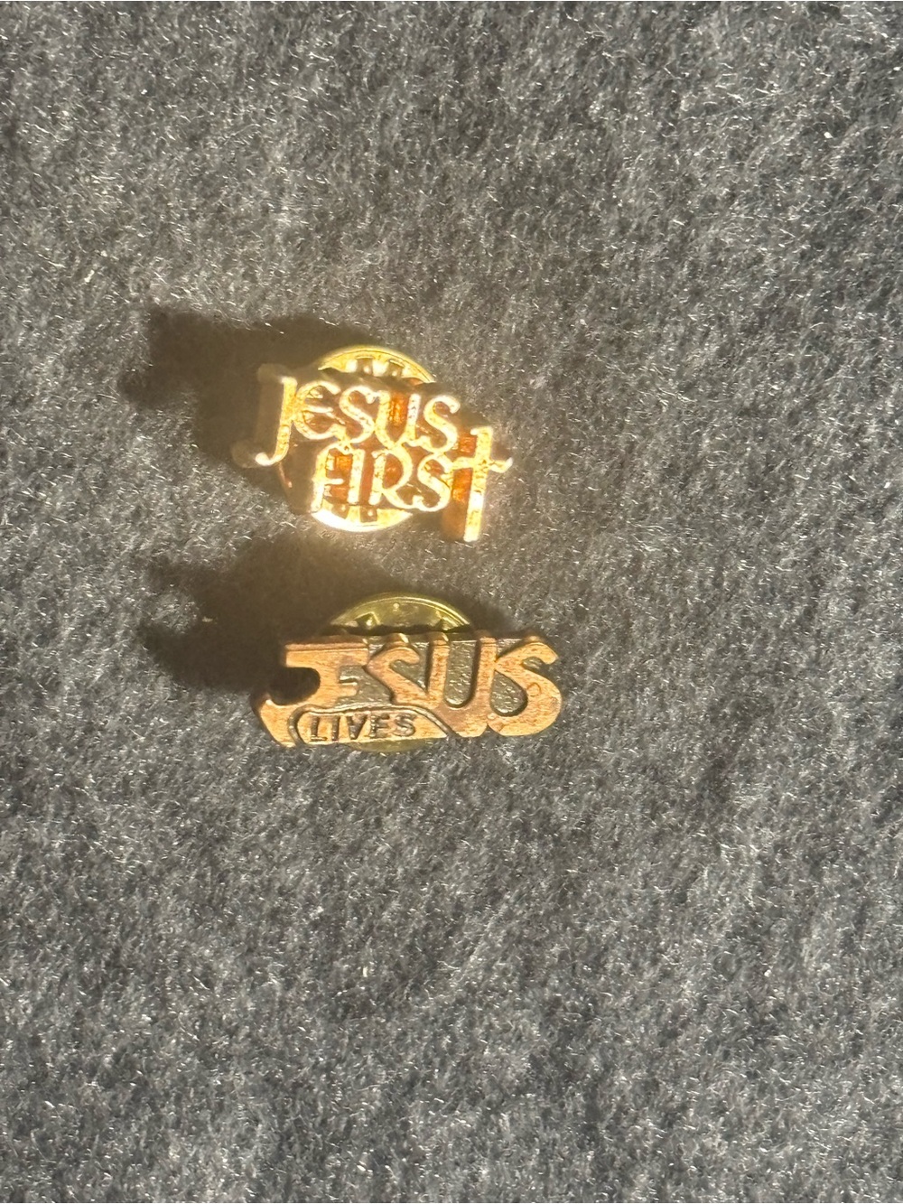 Gold Jesus First / Jesus Lives Lapel Pins